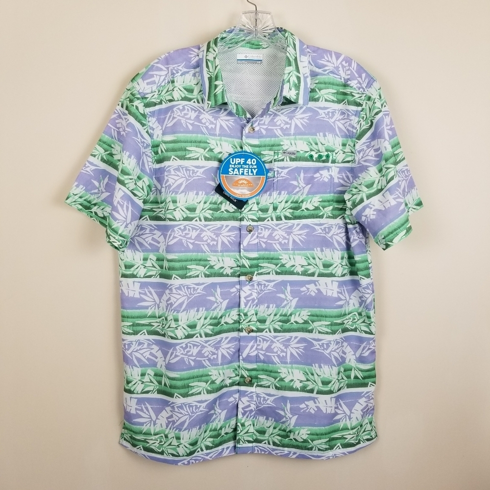 Columbia PFG Camp Shirt UPF 40 Botanical Print Small NWT